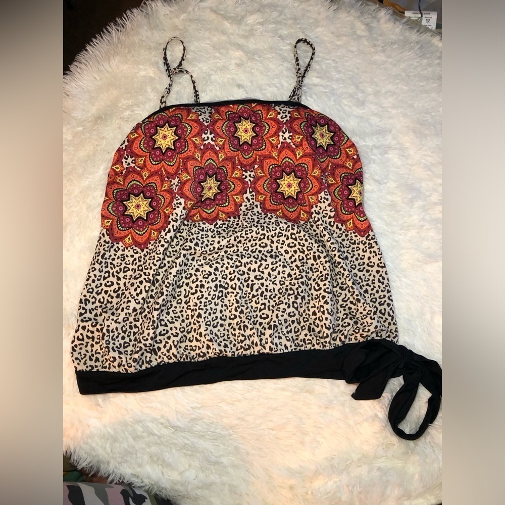 VENUS Floral and Leopard Print Women's Swim Top size 12 NWOT - Picture 5 of 12